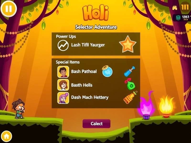 Holi Dash Adventure power-ups and special items
